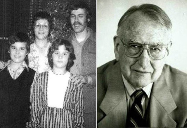Gia đình Janet và Ron Reimer cùng hai con (trái) và ông bác sĩ tâm lý John Money.