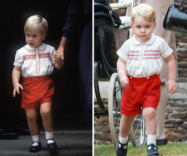 Bộ đồ đỏ gần như giống nhau y đ&uacute;c khiến bố con Ho&agrave;ng tử nh&igrave;n như thể 2 anh em sinh đ&ocirc;i