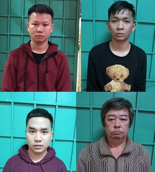 
4 nghi phạm trong đường dây cá độ bóng đá qua mạng bị Công an tỉnh Gia Lai bắt giữ. Ảnh: Công an Gia Lai
