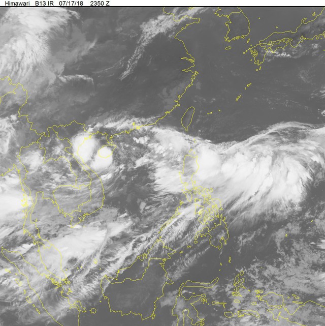 Hình ảnh vệ tinh của cơn bão số 3. NCHMF