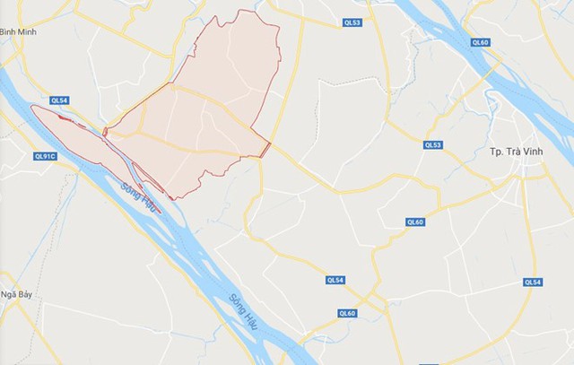 
Huyện Tr&agrave; &Ocirc;n (khoanh đỏ), nơi nhiều b&eacute; g&aacute;i bị Thuận cưỡng bức. Ảnh: Google Maps.
