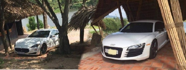 Cặp đôi Audi R8 V8 và Maserati Gran Turismo trong gara của đại gia Đặng Lê Nguyên Vũ.