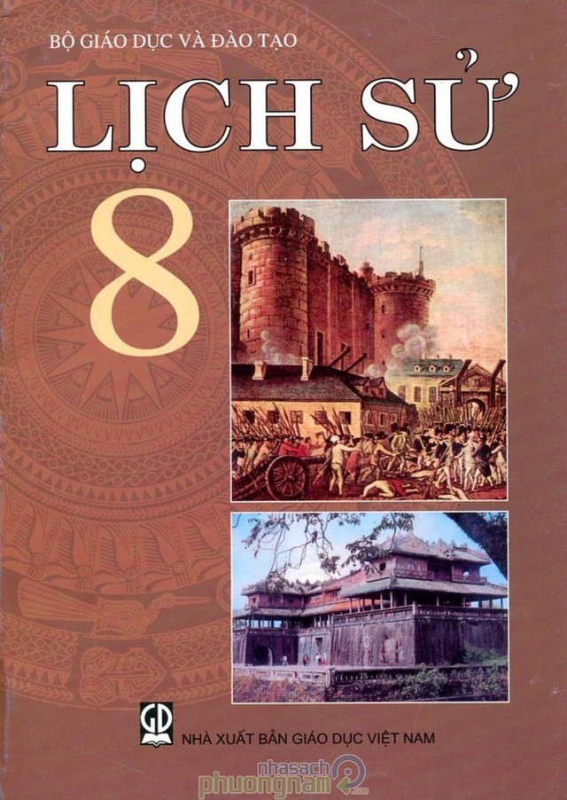 Và bìa sách lịch sử lớp 8 có hình ảnh cách mạng Pháp