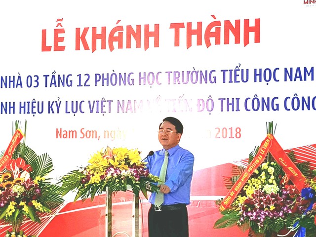 
Phó chủ tịch UBND TP Hải Phòng Lê Khắc Nam phát biểu tại buổi lễ
