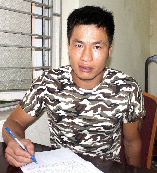 Đối tượng Nguyễn Văn Hùng tại Cơ quan điều tra.