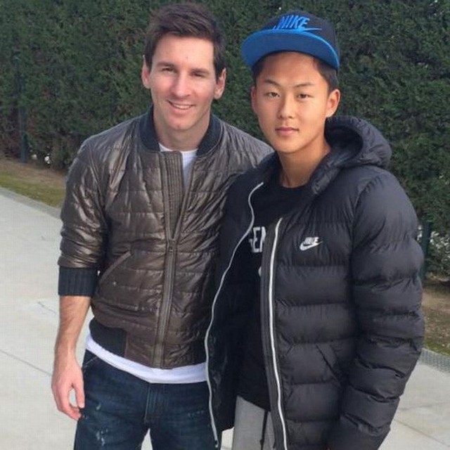 Messi Hàn và Messi thật gặp nhau.