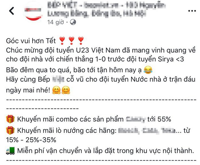 Hòa chung không khí chiến thắng và cổ vũ tuyển Việt Nam đá trận bán kết, một cửa hàng điện gia dụng quyết định giảm giá từ 15-55% cho tất cả các khách hàng