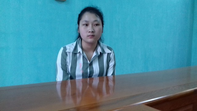 
Ly Thị Hương tại cơ quan điều tra.
