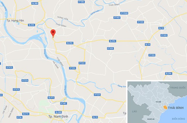 Thị trấn Hưng Nhân (Hưng Hà, Thái Bình), nơi xảy ra vụ việc. Ảnh: Google Maps.