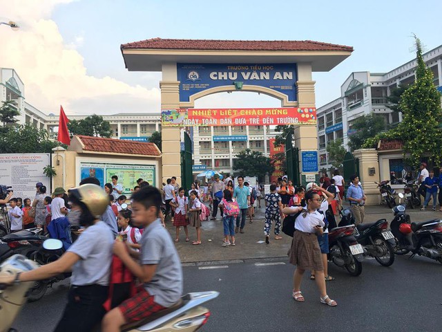 Trường Tiểu học Chu Văn An năm nay tăng đột biến học sinh vào lớp 1.