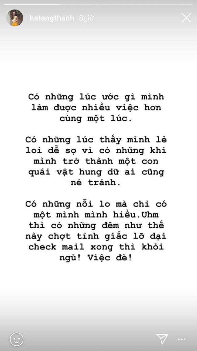 
Tâm sự hiếm hoi của Tăng Thanh Hà về bản thân ở thời điểm hiện tại.
