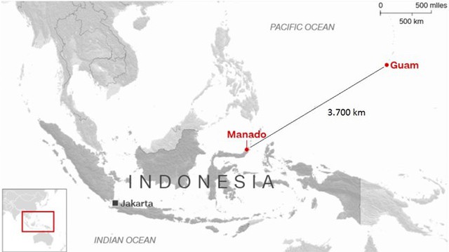 Vị trí Adilang gặp nạn đến khi được cứu cách nhau hơn 3.700 km. Đồ họa: CNN.