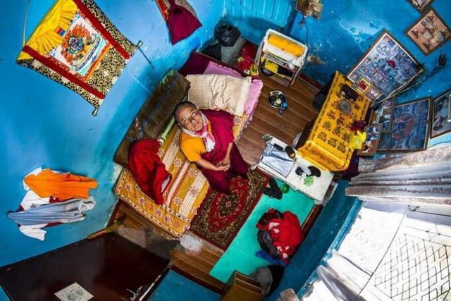 Phòng của người dân ở Kathmandu, Nepal mang hơi hướng truyền thống