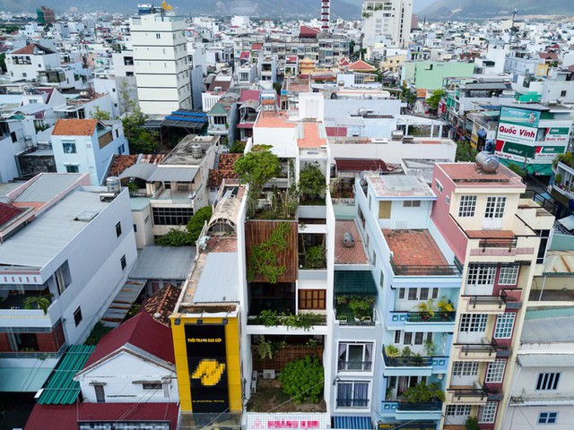 Là một công trình nhà ống vừa để ở, vừa tích hợp văn phòng làm việc - ngôi nhà ở Nha Trang khác biệt hoàn toàn với dãy nhà phố xung quanh bằng thiết kế mới mẻ, xanh tươi.