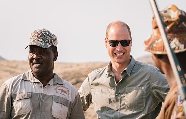 Hoàng tử William đến Namibia, châu Phi, hôm 24/9 trong tư cách chủ tịch tổ chức Bảo vệ động vật hoang dã của Vương quốc Anh. Ảnh: Kensington Palace.