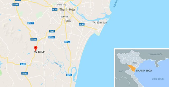 Vị trí xã Tế Lợi - nơi phát hiện con trăn. Ảnh: Google Maps.