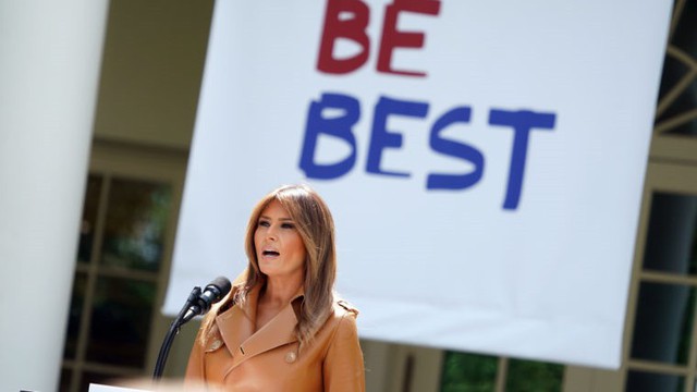 Melania Trump ph&aacute;t biểu trong lễ ph&aacute;t động chiến dịch Be Best hồi th&aacute;ng 5. Ảnh: AP.