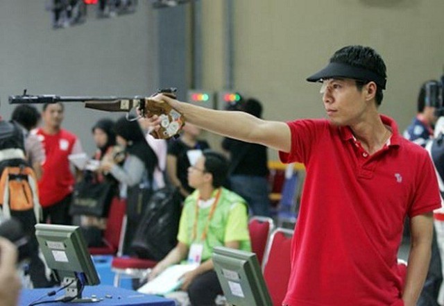 Vận động viên bắn súng Trần Quốc Cường, đạt HCĐ tại ASIAD 2018. Ảnh: TL