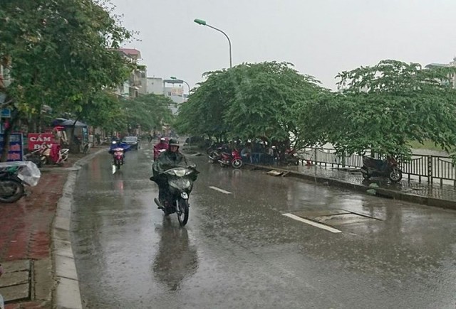 Từ chiều nay không khí lạnh gây mưa ở Hà Nội. Hình minh họa