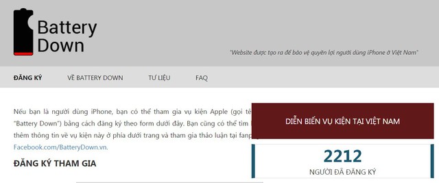 
Đến 16h chiều ngày 15/1 đã có 2212 người đăng ký tham gia vụ kiện Apple.
