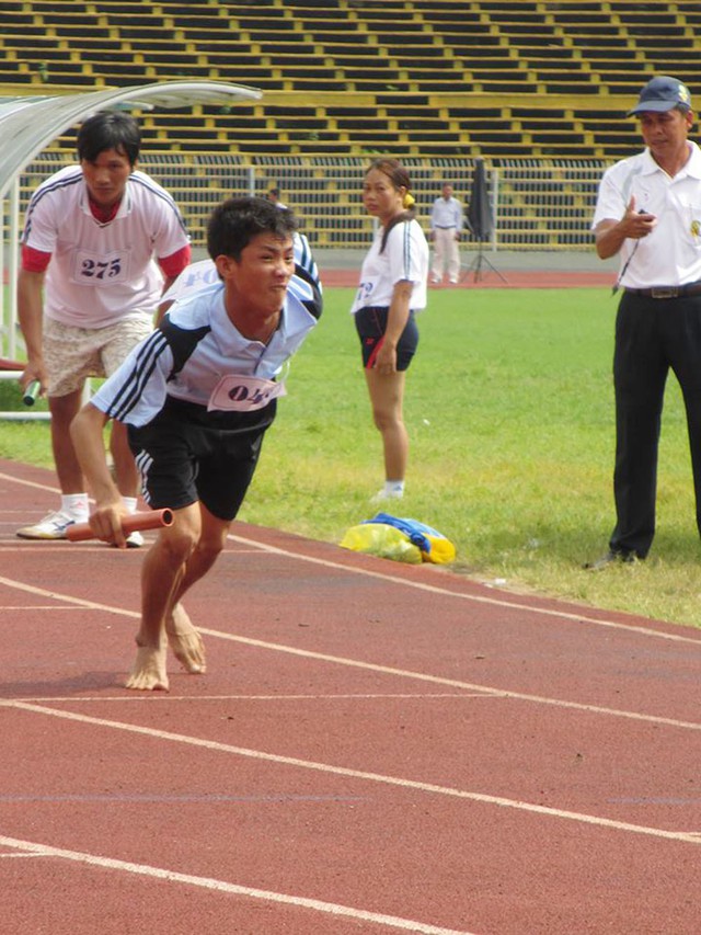 Trần Xuân Diệu thi đấu tại giải điền kinh NKT TP Hồ Chí Minh (ảnh nhân vật cung cấp).