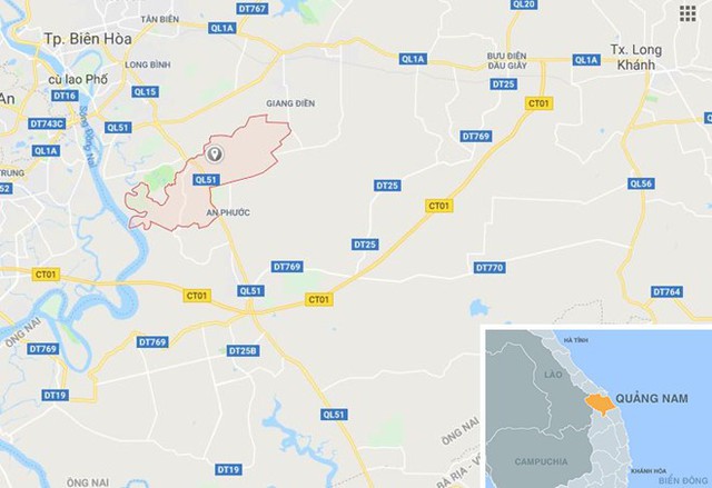Xã Tam Phước, huyện Phú Ninh (Quảng Nam), nơi xảy ra vụ việc. Ảnh: Google Maps.