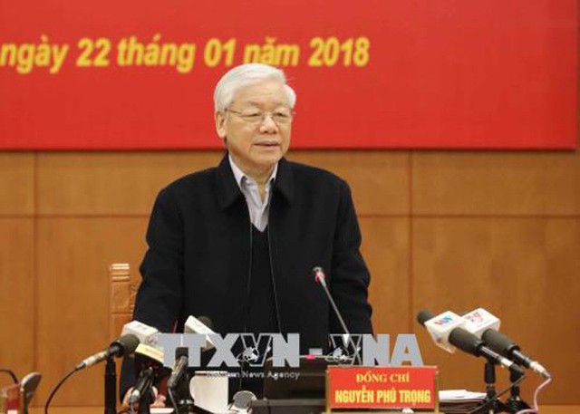
Tổng Bí thư Nguyễn Phú Trọng chủ trì phiên họp.     Ảnh: TTXVN

