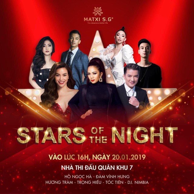 
Đàm Vĩnh Hưng, Hà Hồ, Trọng Hiếu, Tóc Tiên, Hương Tràm, DJ Nimbia... hội tụ trong chương trình Stars of The Night (Ngôi sao trong đêm)
