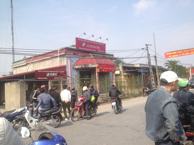 
Hiện trường vụ cướp tại ngân hàng Agribank, CN Vũ Tiến (Thái Bình). Ảnh: CTV
