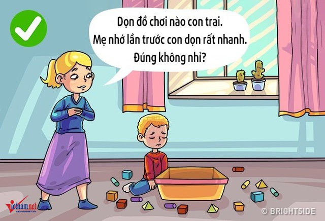 Bố mẹ tin con, Không ai có thể làm tốt ngay từ lần đầu tiên được là những câu nói cha mẹ nên nói với con khi chúng thất bại. Cha mẹ hãy khiến con hiểu rằng, người thành công cũng có thể gặp sai lầm và chính những sai lầm đó sẽ giúp chúng thành công.