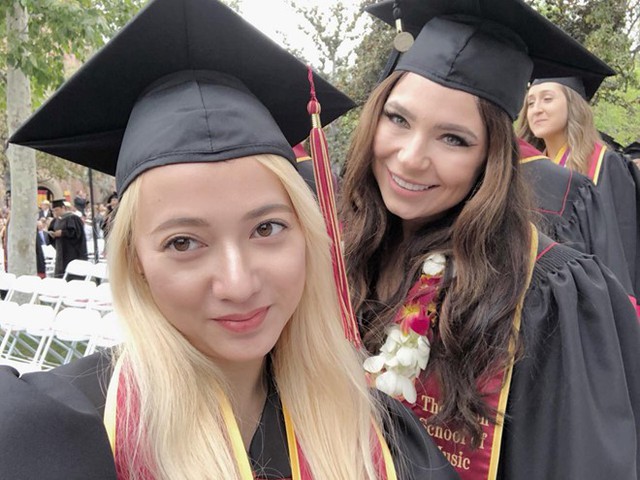 Xuân Nghi trong lễ tốt nghiệp đại học tại Mỹ giữa năm 2018