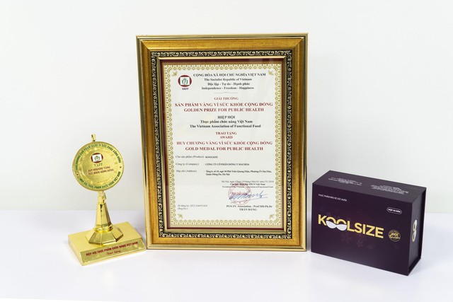 TPCN cao cấp Koolsize nhận cúp vàng “Sản phẩm vàng vì sức khỏe cộng đồng”