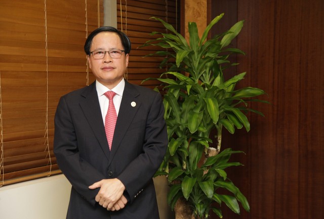 Ông Phạm Thành Công, Chủ tịch Tập đoàn GFS trả lời phỏng vấn. Ảnh: GFS