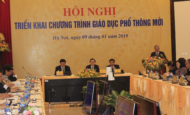 
Hội nghị triển khai chương trình giáo dục phổ thông mới do Bộ GD&ĐT tổ chức chiều 9/1. Ảnh: Q.Anh
