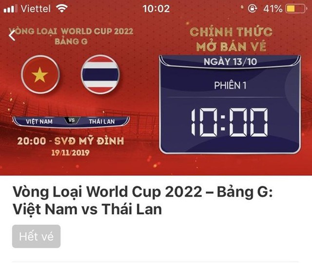 Vé trận Việt Nam - Thái Lan bán hết chỉ sau 1 phút - Ảnh 2.