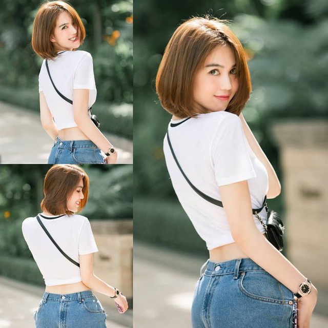 Khoe quần jeans trước sau như một, tưởng không ai dám mặc hóa ra Ngọc Trinh lại đụng hàng với cô em chân siêu dài nhà Kim - Ảnh 2.