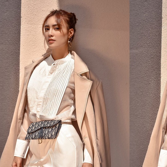 Đụng áo đụng cả kiểu tóc với Sam nhưng Lan Ngọc chỉ thêm chiếc trench coat đã mỗi người một vẻ, mười phân vẹn mười - Ảnh 3.