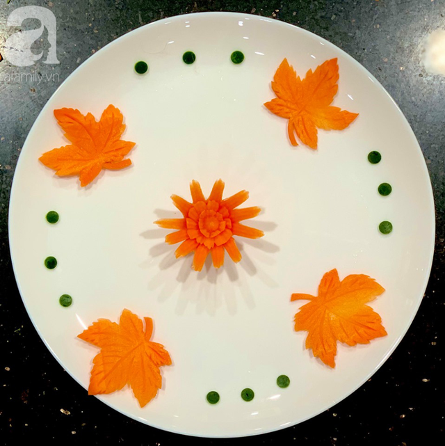 Học ngay cách cắt tỉa cà rốt thành lá phong trang trí đĩa ăn thật đẹp và lãng mạn - Ảnh 6.