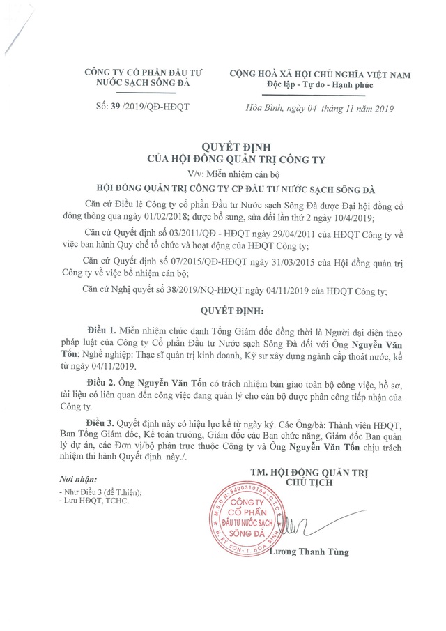 Viwasupco miễn nhiệm ông Nguyễn Văn Tốn sau sự cố nước nhiễm dầu - Ảnh 2.