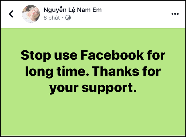 Nam Em tuyên bố ngừng sử dụng Facebook một thời gian dài - Ảnh 1.