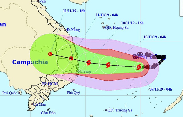 Dự báo thời tiết ngày 9/11: Bão số 6 đổ bộ với sức gió cực mạnh, biển động dữ dội - Ảnh 1.