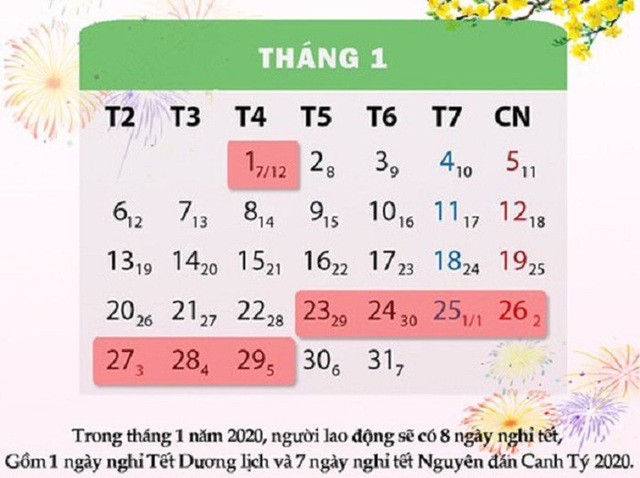 Thông tin chính thức đầy đủ về lịch nghỉ Tết Dương lịch, Nguyên đán năm 2020 - Ảnh 2.