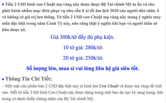 Sự thật về đồng tiền 2 USD hình chuột mạ vàng giá đắt đỏ đang sốt xình xịch trên thị trường - Ảnh 2.