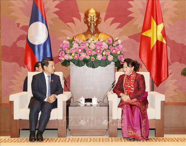  Chủ tịch Quốc hội Nguyễn Thị Kim Ngân tiếp Bộ trưởng Ngoại giao Lào  - Ảnh 2.