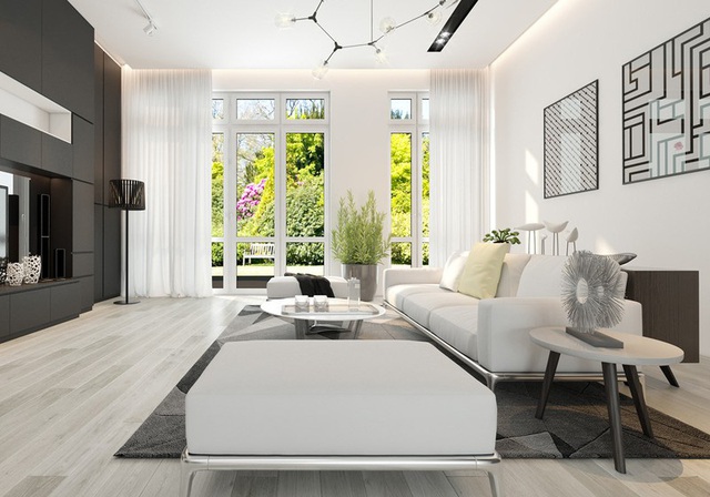 Sử dụng nội thất màu tương phản đen trắng đem lại hiệu ứng bất ngờ cho ngôi nhà phố - Ảnh 1.