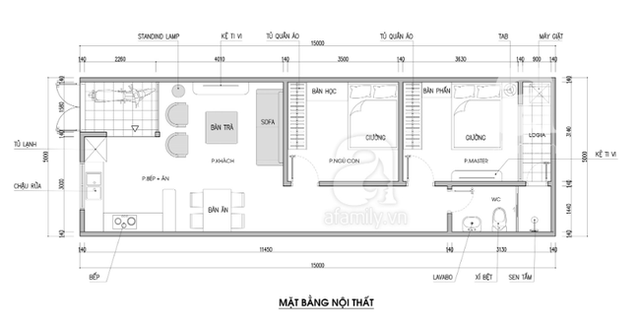 Tư vấn thiết kế nhà 1 tầng có diện tích 5x15m với tổng chi phí 158 triệu đồng - Ảnh 1.