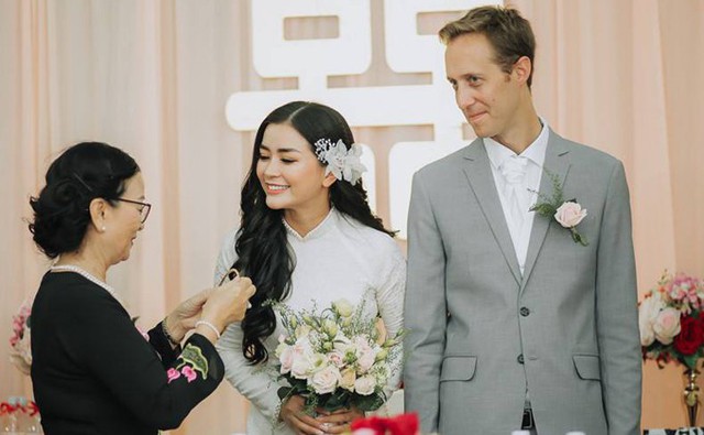 Diệu Thúy kết hôn với một doanh nhân người Pháp hồi tháng 8/2018.