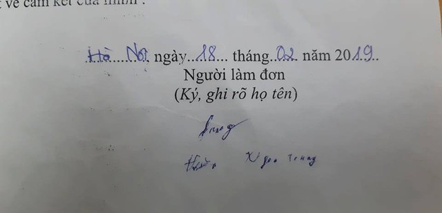 
Trong lá đơn đề ngày ký 18/2, Trung đã ký tên, nét chữ không rõ của một người đang đớn đau vì bệnh tật. Khi lá đơn đến tay người nhận, anh đã ra đi vào cõi vĩnh hằng.
