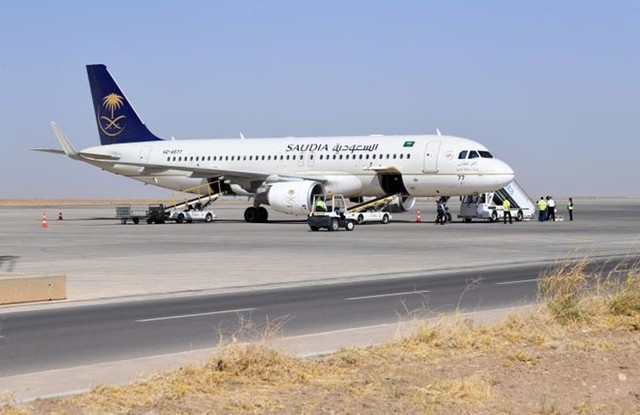 Một chiếc máy bay chở khách Saudia tại sân bay ở Erbil, Iraq. Ảnh: AFP/Getty.