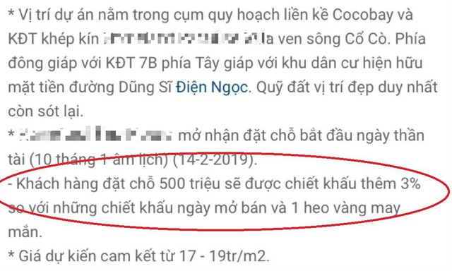 Những lời mời chào đặt chỗ ưu đãi khủng được quảng cáo rầm rộ trên các diễn đàn bất động sạn ở Đà Nẵng